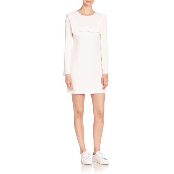 A.L.C. Dresses & Skirts - A.L.C. White Ruffle Neck Ingrid Short Dress Sz 8